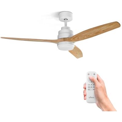 Ufesa CFNP Takfläkt med ljus, 40W, 6 hastigheter, tyst, 3 blad i naturligt trä 132 cm, sommar- och vinterfunktion, 8h timer, 3 ljusnivåer, fjärrkontroll, vit-ljus trä Ufesa CFNP Takfläkt med ljus, 40W, 6 hastigheter, tyst, 3 blad i naturligt trä 132 cm, sommar- och vinterfunktion, 8h timer, 3 ljusnivåer, fjärrkontroll, vit-ljus trä