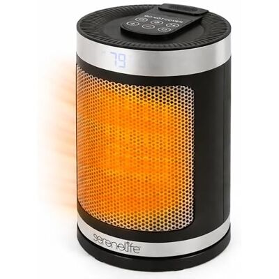SereneLife Smart Rymdvärmare, 1500W Bärbar Elektrisk Värmare för Inomhusbruk med Termostat, Wi-Fi App, Fjärrkontroll, 12-Tim Timer & Tip-Over Säkerhet för Sovrum, Kontor, Hem, Snabb PTC Keramisk SereneLife Smart Rymdvärmare, 1500W Bärbar Elektrisk Värmare för Inomhusbruk med Termostat, Wi-Fi App, Fjärrkontroll, 12-Tim Timer & Tip-Over Säkerhet för Sovrum, Kontor, Hem, Snabb PTC Keramisk