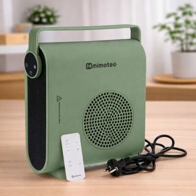 M mimotec Green Hearth 2 000 W keramisk elektrisk värmare, 3 lägen (blåsare/låg/hög), justerbar termostat, tyst < 60 dB med fjärrkontroll, timer och spillskydd M mimotec Green Hearth 2 000 W keramisk elektrisk värmare, 3 lägen (blåsare/låg/hög), justerbar termostat, tyst < 60 dB med fjärrkontroll, timer och spillskydd