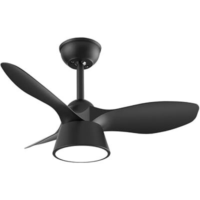 Eden Svart fläkt 3 blad, integrerad led 36 W 2680 lm, 3 justerbara temperaturer, 35/47,5 x 82 x 82 cm Eden Svart fläkt 3 blad, integrerad led 36 W 2680 lm, 3 justerbara temperaturer, 35/47,5 x 82 x 82 cm