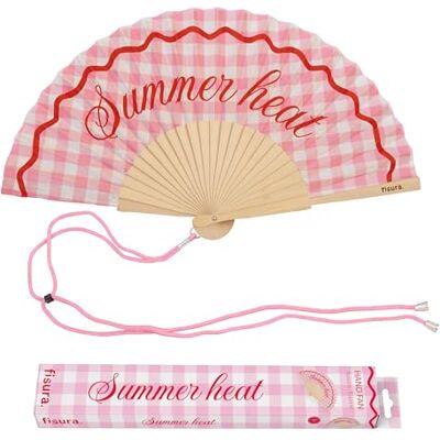FISURA – Original sommarvärme meddelande fläkt färgglad modern träfläkt rosa bilder handhållen fläkt inkluderad hängare rolig presentidé 42,5 x 23 cm FISURA – Original sommarvärme meddelande fläkt färgglad modern träfläkt rosa bilder handhållen fläkt inkluderad hängare rolig presentidé 42,5 x 23 cm
