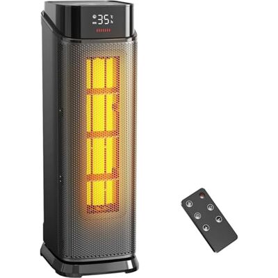 QEXREED Sidovärmare, 2 000 W PTC-värmare med 4 lägen, ekoläge, 90° oscillation, 24 timmars timer, fjärrkontroll, tyst och kraftfull med överhettnings- och fallskydd för hemmet QEXREED Sidovärmare, 2 000 W PTC-värmare med 4 lägen, ekoläge, 90° oscillation, 24 timmars timer, fjärrkontroll, tyst och kraftfull med överhettnings- och fallskydd för hemmet