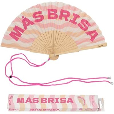 FISURA – Original fläkt meddelande "breeze" modern och färgglad träfläkt handfläkt rosa vågor hängare ingår rolig presentidé 42,5 x 23 cm FISURA – Original fläkt meddelande "breeze" modern och färgglad träfläkt handfläkt rosa vågor hängare ingår rolig presentidé 42,5 x 23 cm