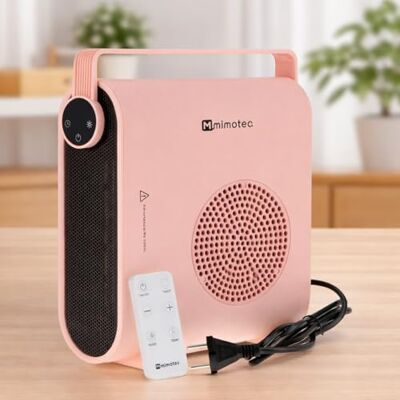 M mimotec Keramisk värmefläkt, Pink Hearth, 2 000 W, 3 lägen (fläkt/låg/hög), justerbar termostat, tyst <60 dB, med fjärrkontroll, timer och tippskydd M mimotec Keramisk värmefläkt, Pink Hearth, 2 000 W, 3 lägen (fläkt/låg/hög), justerbar termostat, tyst <60 dB, med fjärrkontroll, timer och tippskydd