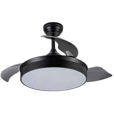 Eden Svart fläkt 48 W 4800lm, 3 blad 6 hastigheter, 3 temperaturer 39/49 x 41/91 cm Eden Svart fläkt 48 W 4800lm, 3 blad 6 hastigheter, 3 temperaturer 39/49 x 41/91 cm