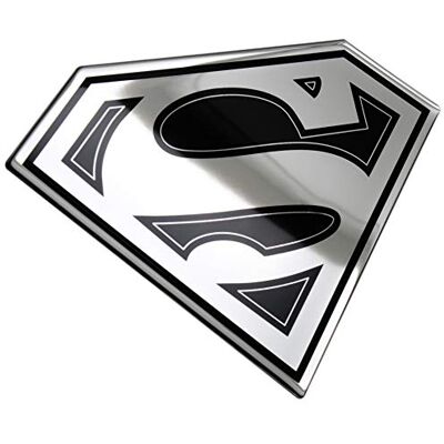 Fan Emblems Fläktemblem superman linserad bildekal i krom – klassisk logotyp (svart och krom) Fan Emblems Fläktemblem superman linserad bildekal i krom – klassisk logotyp (svart och krom)