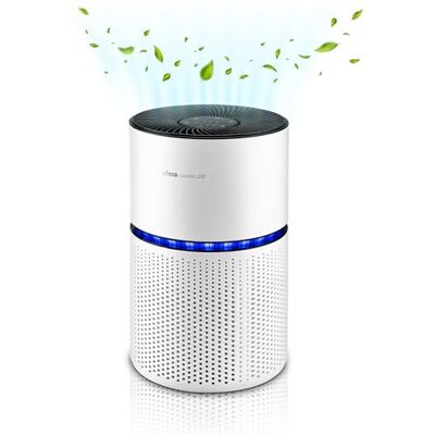 Ufesa Comfort Air 2200 luftrenare med 3-lagers HEPA-filter och luftreningshastighet CADR 220 m³/h, täckning ≤ 90 m², 4 hastigheter, tyst ≤ 55 dB, timer 5–24 h, vit. Ufesa Comfort Air 2200 luftrenare med 3-lagers HEPA-filter och luftreningshastighet CADR 220 m³/h, täckning ≤ 90 m², 4 hastigheter, tyst ≤ 55 dB, timer 5–24 h, vit.