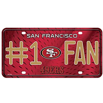 Rico Industries NFL San Francisco 49ers #1 Fan metall registreringsskylt tagg Rico Industries NFL San Francisco 49ers #1 Fan metall registreringsskylt tagg