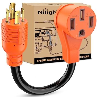 Nilight 1 RV-generatoradapter sladd 30 ampere till 50 ampere 4 prong ren koppar tung twist lock manliga plug10 Gauge Wire L14-30P till 14-50R 30 m/50F för RV husbil husvagn van trailer, 2 års garanti Nilight 1 RV-generatoradapter sladd 30 ampere till 50 ampere 4 prong ren koppar tung twist lock manliga plug10 Gauge Wire L14-30P till 14-50R 30 m/50F för RV husbil husvagn van trailer, 2 års garanti