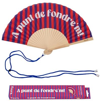 FISURA – Original fläkt med "On Point" -meddelande Modern färgglad träfläkt röd och blå handfläkt inklusive hängare rolig presentidé 42,5 x 23 cm FISURA – Original fläkt med "On Point" -meddelande Modern färgglad träfläkt röd och blå handfläkt inklusive hängare rolig presentidé 42,5 x 23 cm
