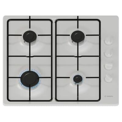 Bosch PBP6B2K80 Vitt gasspis - 4 brännare, elektrisk tändning Bosch PBP6B2K80 Vitt gasspis - 4 brännare, elektrisk tändning