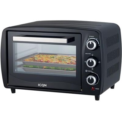 ICQN Kompakt miniugn 15 liter, 1 200 W, 60 minuters timer, 3 matlagningsfunktioner, 90 °C till 230 °C, liten campingugn, antracit, 2 års garanti ICQN Kompakt miniugn 15 liter, 1 200 W, 60 minuters timer, 3 matlagningsfunktioner, 90 °C till 230 °C, liten campingugn, antracit, 2 års garanti