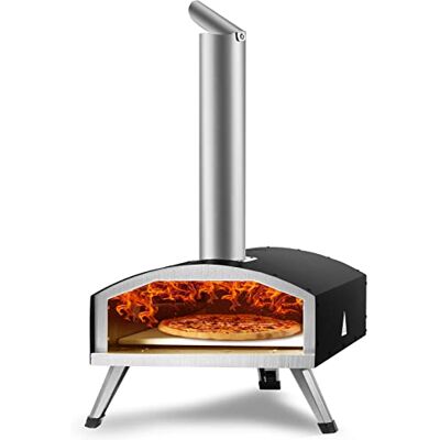 VEVOR Utomhus pizzaugn, 30,48 cm, träpellets och kolbränd pizzaskärare, bärbar utomhus rostfritt stål pizzegrill med pizzasten, vattentätt överdrag, spade, träbrännare för trädgård camping VEVOR Utomhus pizzaugn, 30,48 cm, träpellets och kolbränd pizzaskärare, bärbar utomhus rostfritt stål pizzegrill med pizzasten, vattentätt överdrag, spade, träbrännare för trädgård camping