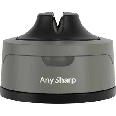 AnySharp Evo Knivslipare, Hands-Free Säkerhet, PowerGrip Sugkopp, Säkert vässar alla köksknivar, Idealisk för härdat stål & tandade, Kompakt, Grå AnySharp Evo Knivslipare, Hands-Free Säkerhet, PowerGrip Sugkopp, Säkert vässar alla köksknivar, Idealisk för härdat stål & tandade, Kompakt, Grå
