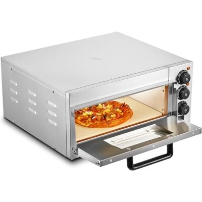 VEVOR Kommersiell pizzaugn med kapacitet 16 tum, elektrisk bänksugn, i rostfritt stål, med sten och handtag, mångsidig inomhuspizzamaskin för hemrestaurang VEVOR Kommersiell pizzaugn med kapacitet 16 tum, elektrisk bänksugn, i rostfritt stål, med sten och handtag, mångsidig inomhuspizzamaskin för hemrestaurang
