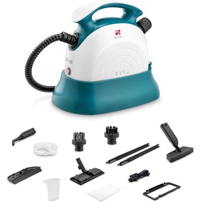 Di4 Ångrengörare 1500 W, 4 tryckbar, 1,1 l kapacitet, 22 minuter, 12 tillbehör för rengöring och desinfektion utan kemikalier Di4 Ångrengörare 1500 W, 4 tryckbar, 1,1 l kapacitet, 22 minuter, 12 tillbehör för rengöring och desinfektion utan kemikalier