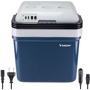 BEPER P102CON300 Bärbart elektriskt kylskåp, 24 liter, kylning och värme, 12V biluttag och vägguttag, minikylskåp, vit/röd, 40,2x30,6x46 cm BEPER P102CON300 Bärbart elektriskt kylskåp, 24 liter, kylning och värme, 12V biluttag och vägguttag, minikylskåp, vit/röd, 40,2x30,6x46 cm