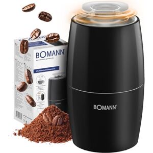 Bomann ® elektrisk kaffekvarn, för 60 g kaffebönor, Variabel malningsgrad, 150 W, Kniv i rostfritt stål, Tillbehör för espresso- och mokamaskiner, KSW 6088 CB, Svart Bomann ® elektrisk kaffekvarn, för 60 g kaffebönor, Variabel malningsgrad, 150 W, Kniv i rostfritt stål, Tillbehör för espresso- och mokamaskiner, KSW 6088 CB, Svart