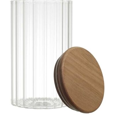 HOME DECO FACTORY COOK CONCEPT, KA0378 Transparent glasburk med akaciatlock, modern och estetisk design, perfekt för förvaring av livsmedel, 70 cl, transparent HOME DECO FACTORY COOK CONCEPT, KA0378 Transparent glasburk med akaciatlock, modern och estetisk design, perfekt för förvaring av livsmedel, 70 cl, transparent