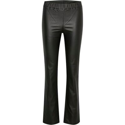 KAFFE Kvinnors byxor Faux Leather Flared Ben Slim Fit elastisk midja, Svart djup, 34 KAFFE Kvinnors byxor Faux Leather Flared Ben Slim Fit elastisk midja, Svart djup, 34