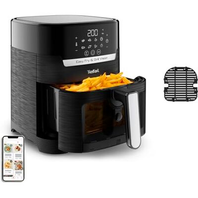 Tefal EY5068 Easy Fry & Grill Vision varmluftsfritös 4,2 L kapacitet 2-i-1-teknik visningsfönster Extra crispteknik energisparande pekskärm svart Tefal EY5068 Easy Fry & Grill Vision varmluftsfritös 4,2 L kapacitet 2-i-1-teknik visningsfönster Extra crispteknik energisparande pekskärm svart