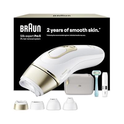 Braun Lumiere Pulsee Silk Expert Pro 5 PL5412, vit och guld Braun Lumiere Pulsee Silk Expert Pro 5 PL5412, vit och guld