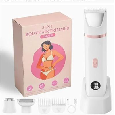 Carehabi 3 i 1 rakapparat dam intim rakapparat för kvinnor elektrisk bikini trimmer IPX6 vattentät våt torr med LED-display dubbel motor rostfritt stål keramiskt blad vit Carehabi 3 i 1 rakapparat dam intim rakapparat för kvinnor elektrisk bikini trimmer IPX6 vattentät våt torr med LED-display dubbel motor rostfritt stål keramiskt blad vit