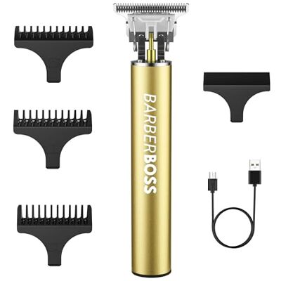 BARBERBOSS Sladdlös skägg- och hårtrimmer för män, lätt T-bladklippare, 3 guidekammar, mäns detaljgroomer, USB-uppladdningsbart groomingverktyg för ansikte och hårfäste BARBERBOSS Sladdlös skägg- och hårtrimmer för män, lätt T-bladklippare, 3 guidekammar, mäns detaljgroomer, USB-uppladdningsbart groomingverktyg för ansikte och hårfäste