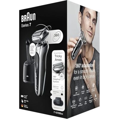 Braun Series 7 Elektrisk rakapparat för män, rakapparat med 60 min. Batteritid, precisionstrimmer-fäste, trådlös våt- och torrrakapparat, tillverkad i Tyskland, vattentät, 72-C1200s, guld Braun Series 7 Elektrisk rakapparat för män, rakapparat med 60 min. Batteritid, precisionstrimmer-fäste, trådlös våt- och torrrakapparat, tillverkad i Tyskland, vattentät, 72-C1200s, guld
