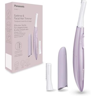 Panasonic ES-WF71-V503 Ögonbryns- och ansiktshårstrimmer för kvinnor, Ögonbrynsformare, Flexibelt huvud, Hypoallergeniskt rostfritt stål, AAA-batteridriven, ljuslila Panasonic ES-WF71-V503 Ögonbryns- och ansiktshårstrimmer för kvinnor, Ögonbrynsformare, Flexibelt huvud, Hypoallergeniskt rostfritt stål, AAA-batteridriven, ljuslila