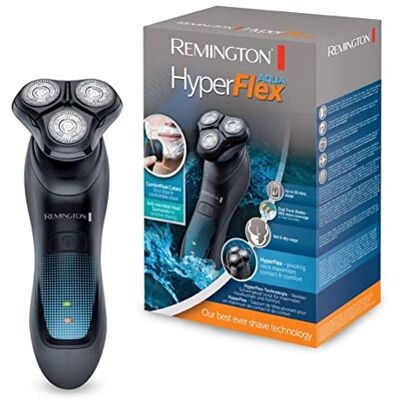 Remington roterande rakapparat, flexibelt rakhuvud, litiumbatteri, 50min användningstid, laddningsställ, pop up trimmer, 100% vattentät, HyperFlex Aqua XR1450 Remington roterande rakapparat, flexibelt rakhuvud, litiumbatteri, 50min användningstid, laddningsställ, pop up trimmer, 100% vattentät, HyperFlex Aqua XR1450