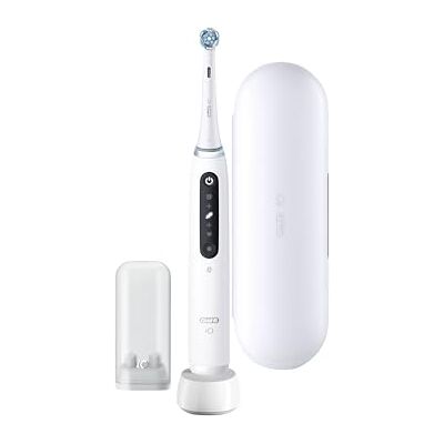 Oral-B iO Series 5 elektrisk tandborste, vit Inkl. 1 borsthållare, resväska, elektrisk tandborste med 5 rengöringslägen för tandvård Oral-B iO Series 5 elektrisk tandborste, vit Inkl. 1 borsthållare, resväska, elektrisk tandborste med 5 rengöringslägen för tandvård