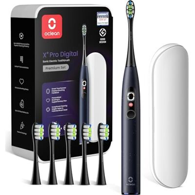 Oclean Sonic tandborste X Series Pro Digital Travel Set med pekskärm, 6 tandborsthuvuden med resväska, eltandborste med 3 lägen med timer, 30 dagars batteritid & APP, stjärnlila Oclean Sonic tandborste X Series Pro Digital Travel Set med pekskärm, 6 tandborsthuvuden med resväska, eltandborste med 3 lägen med timer, 30 dagars batteritid & APP, stjärnlila