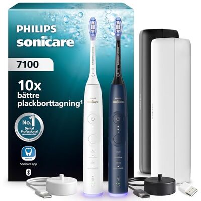 Philips Sonicare 7100 - Elektrisk tandborste - Marinblå, Vit Philips Sonicare 7100 - Elektrisk tandborste - Marinblå, Vit