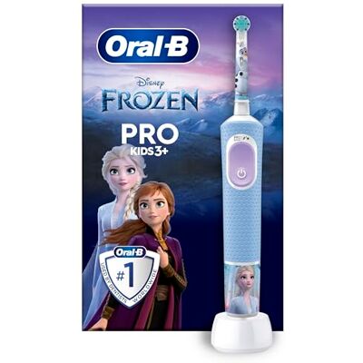 Oral-B Pro Kids elektrisk tandborste för barn, Disney Frozen, 1 mjuk borstborste, 1 mjuk borstborste, timer och vibrationer, uppladdningsbart batteri, 4 klistermärken, 4 klistermärken, 3 år och uppåt Oral-B Pro Kids elektrisk tandborste för barn, Disney Frozen, 1 mjuk borstborste, 1 mjuk borstborste, timer och vibrationer, uppladdningsbart batteri, 4 klistermärken, 4 klistermärken, 3 år och uppåt