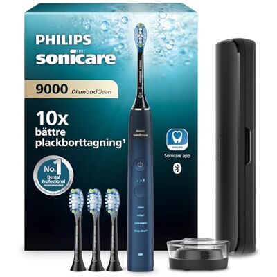 Philips Sonicare DiamondClean 9000 elektrisk tandborste, specialutgåva, sonisk tandborste med app, trycksensor, 4 borstlägen, 3 intensitetsnivåer, laddningsställ, akvamarin, modell HX9911/89 Philips Sonicare DiamondClean 9000 elektrisk tandborste, specialutgåva, sonisk tandborste med app, trycksensor, 4 borstlägen, 3 intensitetsnivåer, laddningsställ, akvamarin, modell HX9911/89