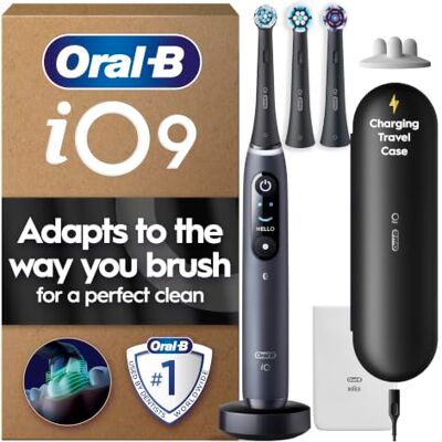 Oral-B iO 9 Eltandborste Black 3 Borsthuvuden Resefodral med laddare Oral-B iO 9 Eltandborste Black 3 Borsthuvuden Resefodral med laddare