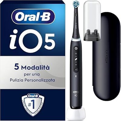 Oral-B uppladdningsbar elektrisk tandborste iO 5N svart, 1 borsthuvud, 1 resefodral, 1 tandborste Oral-B uppladdningsbar elektrisk tandborste iO 5N svart, 1 borsthuvud, 1 resefodral, 1 tandborste
