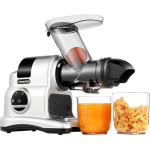 AMZCHEF Juicemaskiner för kallpressning 80 mm brett utkast Slow Juicer med hög näringshalt Slow Masticating med 2 hastighetslägen och backfunktion Silver AMZCHEF Juicemaskiner för kallpressning 80 mm brett utkast Slow Juicer med hög näringshalt Slow Masticating med 2 hastighetslägen och backfunktion Silver