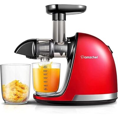 AMZCHEF Juicemaskiner Maskinell Bearbetning Juicemaskin För Frukt Och Grönsaker BPA-fri Juicepress Med 2 Koppar Och Borste Delikat Malnign Utan Behov Av Att Filtrera Röd AMZCHEF Juicemaskiner Maskinell Bearbetning Juicemaskin För Frukt Och Grönsaker BPA-fri Juicepress Med 2 Koppar Och Borste Delikat Malnign Utan Behov Av Att Filtrera Röd
