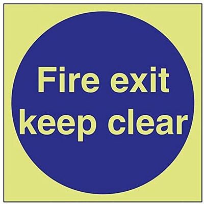 VSafety Glow In The Dark Fire Exit Keep Clear Obligatoriskt tecken 400 mm x 400 mm Självhäftande vinyl VSafety Glow In The Dark Fire Exit Keep Clear Obligatoriskt tecken 400 mm x 400 mm Självhäftande vinyl