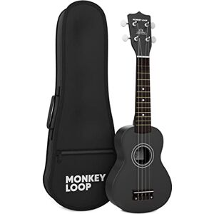 MONKEY LOOP Spela svart Sopran-typ Ukulele för nybörjare Ukulelel Ingår Överraskande finish, Justeringar och Tuning Lindträ Matt svart färg
