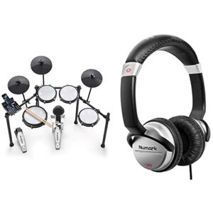 Alesis Nitro Max Elektroniskt Trumset Paket med HF125 Hörlurar för Tyst Övning och Nybörjare