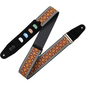 Levy's Leathers Original Hootenanny Series gitarrbälte med plektrumhållare jacquardtyg bredd 5 cm Färg röd (M8HTVPH-26) Levy's Leathers Original Hootenanny Series gitarrbälte med plektrumhållare jacquardtyg bredd 5 cm Färg röd (M8HTVPH-26)