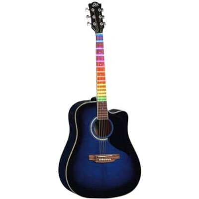 EKO GUITARS Ranger CW EQ Blue Sunburst VISUAL NOTE, Dreadnought Cutaway elektrifierad akustisk gitarr, interaktivt LED-system; Preamp SE30 med tuner; Blue Sunburst Glossy EKO GUITARS Ranger CW EQ Blue Sunburst VISUAL NOTE, Dreadnought Cutaway elektrifierad akustisk gitarr, interaktivt LED-system; Preamp SE30 med tuner; Blue Sunburst Glossy