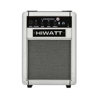Hiwatt London 12 kombinationsförstärkare för gitarr 12 W, 1 kanal, Bluetooth, hörlursutgång 3,5 mm, AUX in, volymkontroller, gasin, topp och bas, nätaggregat ingår, vit färg Hiwatt London 12 kombinationsförstärkare för gitarr 12 W, 1 kanal, Bluetooth, hörlursutgång 3,5 mm, AUX in, volymkontroller, gasin, topp och bas, nätaggregat ingår, vit färg