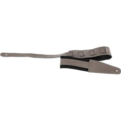 GEWA Gitarrbälte serie regelbundet, äkta läder, bredd 65 mm, längd 100–134 cm, vadderad – svart axeldyna, mystisk grå – grå, handgjord i Europa GEWA Gitarrbälte serie regelbundet, äkta läder, bredd 65 mm, längd 100–134 cm, vadderad – svart axeldyna, mystisk grå – grå, handgjord i Europa