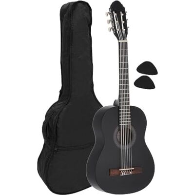 Juan Miguel Navarrez konsertgitarr klassisk gitarr 1/2 svart inkl. väska Juan Miguel Navarrez konsertgitarr klassisk gitarr 1/2 svart inkl. väska