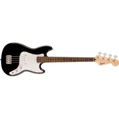 Fender Squier Sonic Bronco Kortskaftad Bas Gitarr, Svart Elbas för nybörjare, shortscale-hals, laurelfärgad greppbräda, vitt plektrumskydd, inkluderar gratis virtuella lektioner. Fender Squier Sonic Bronco Kortskaftad Bas Gitarr, Svart Elbas för nybörjare, shortscale-hals, laurelfärgad greppbräda, vitt plektrumskydd, inkluderar gratis virtuella lektioner.