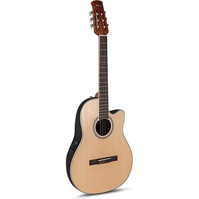 Applause Classic Nylon E-akustisk konsertgitarr Traditional AB24C Mid Cutaway Nylon Roundback Lyrachord kropp mid-depth AP3TP Preamp Lock Gran Natural Satin AB24CS-4S Applause Classic Nylon E-akustisk konsertgitarr Traditional AB24C Mid Cutaway Nylon Roundback Lyrachord kropp mid-depth AP3TP Preamp Lock Gran Natural Satin AB24CS-4S